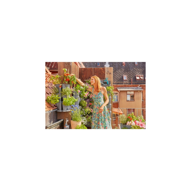 GARDENA NatureUp! Basis Set Ecke, Pflanzbehälter(grau, für 3 Pflanzen)