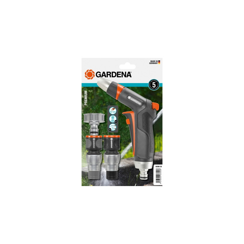 GARDENA Premium Grundausstattung, 5-teilig, Spritze(schwarz/silber, für 13mm (1/2