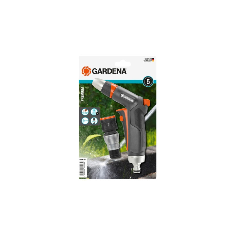 GARDENA Premium Reinigungsspritzen-Set 18306-20(schwarz/silber, 13mm (1/2