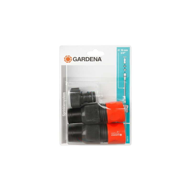 GARDENA Profi-System Anschluss-Satz, Anschlüsse(schwarz/orange, für Sprinklersysteme oder Pipeline)