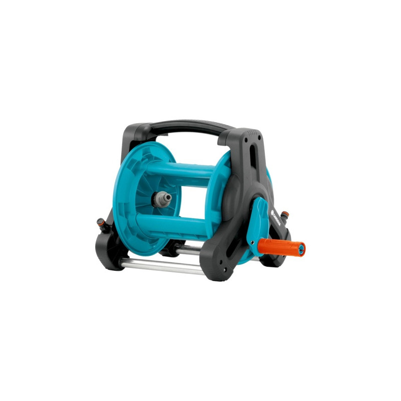 GARDENA Schlauchtrommel Classic 10 Set, mit Schlauch(grau/türkis, 10 Meter, mit Systemteilen und Spritze)