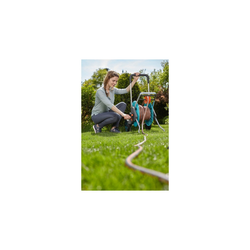 GARDENA Schlauchwagen CleverRoll M Easy Set(türkis/grau, 20 Meter, mit Anschlüssen)
