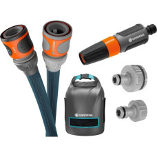 GARDENA Textilschlauch Liano Xtreme 1/2", 15 Meter Set(dunkelgrau/orange, Modell 2023, inkl. Reinigungsspritze, 2 Hahnverbinder)