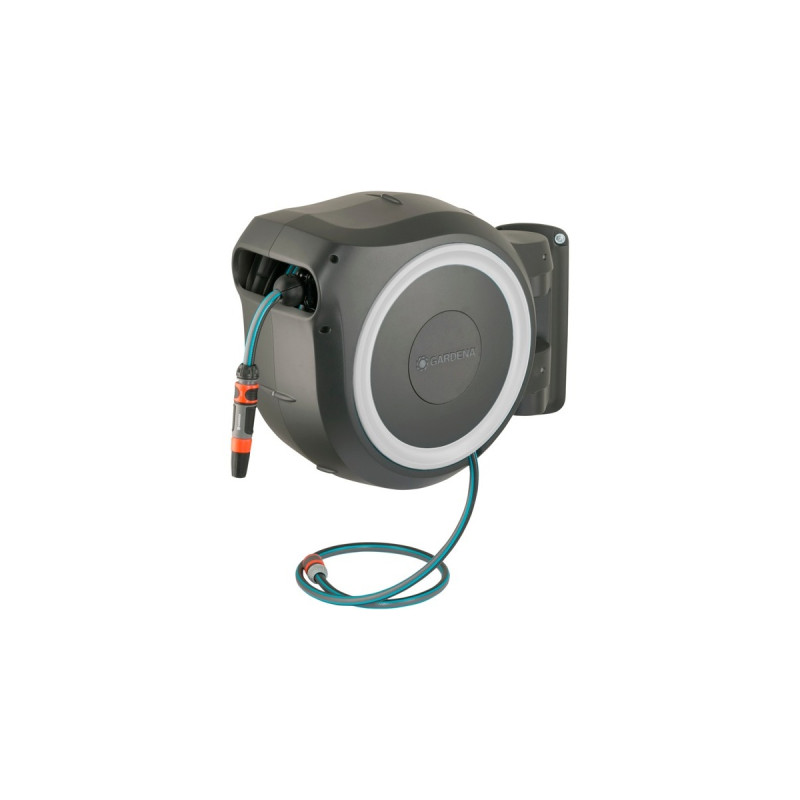 GARDENA Wand-Schlauchbox RollUp L, 30 Meter, Schlauchtrommel(grau)