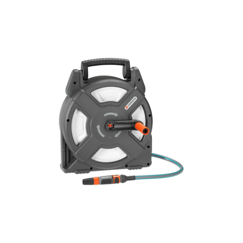 GARDENA city gardening Terrassen-Schlauchbox, Schlauchtrommel(grau, 10 Meter)