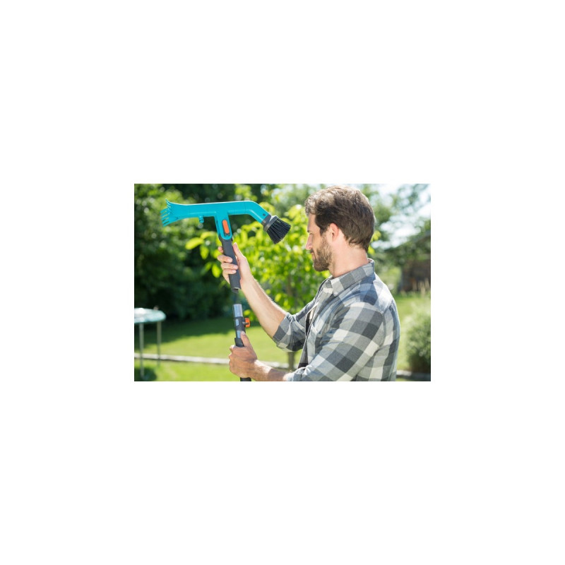 GARDENA combisystem Dachrinnenreiniger Set, Besen(türkis/schwarz, mit Teleskopstiel)