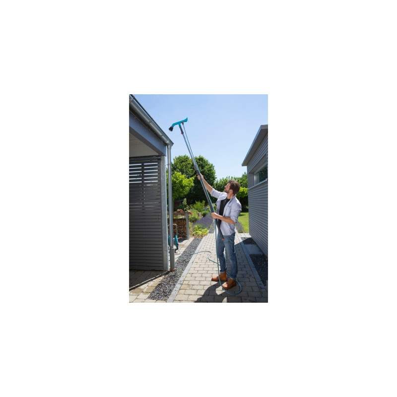 GARDENA combisystem Dachrinnenreiniger Set, Besen(türkis/schwarz, mit Teleskopstiel)