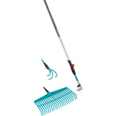 GARDENA combisystem Komplettangebot Rechenbesen, Fugenkratzer, Kleingrubber(türkis/holz, mit Stiel)