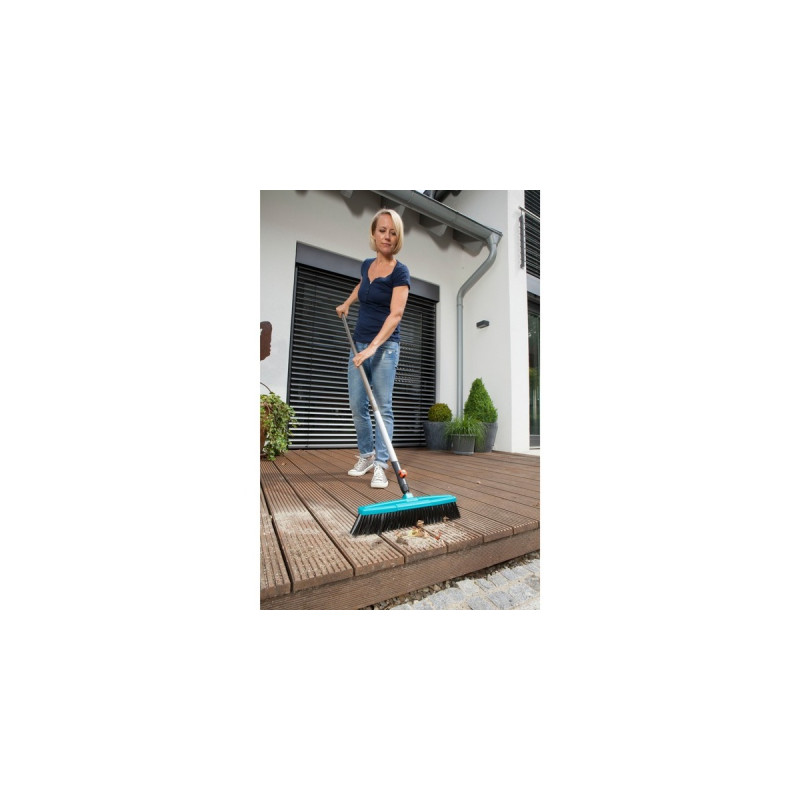GARDENA combisystem-Straßenbesen Komplettset(türkis/holz, 45cm)