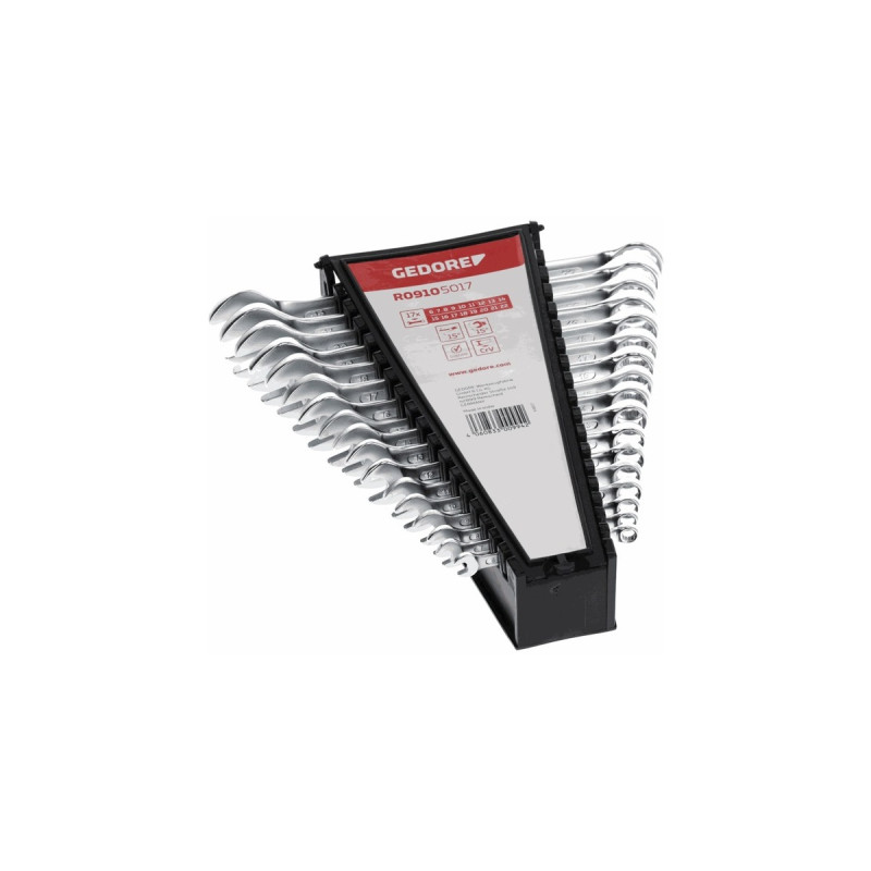 GEDORE Red Ring-Maulschlüssel-Satz, 17-teilig, Schraubenschlüssel(chrom, SW 6 - 22mm)