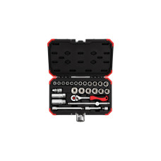 GEDORE Red Steckschlüssel-Satz 3/8", 26-teilig(rot/schwarz, mit Umschalt-Knarre, SW 6mm - 24mm)