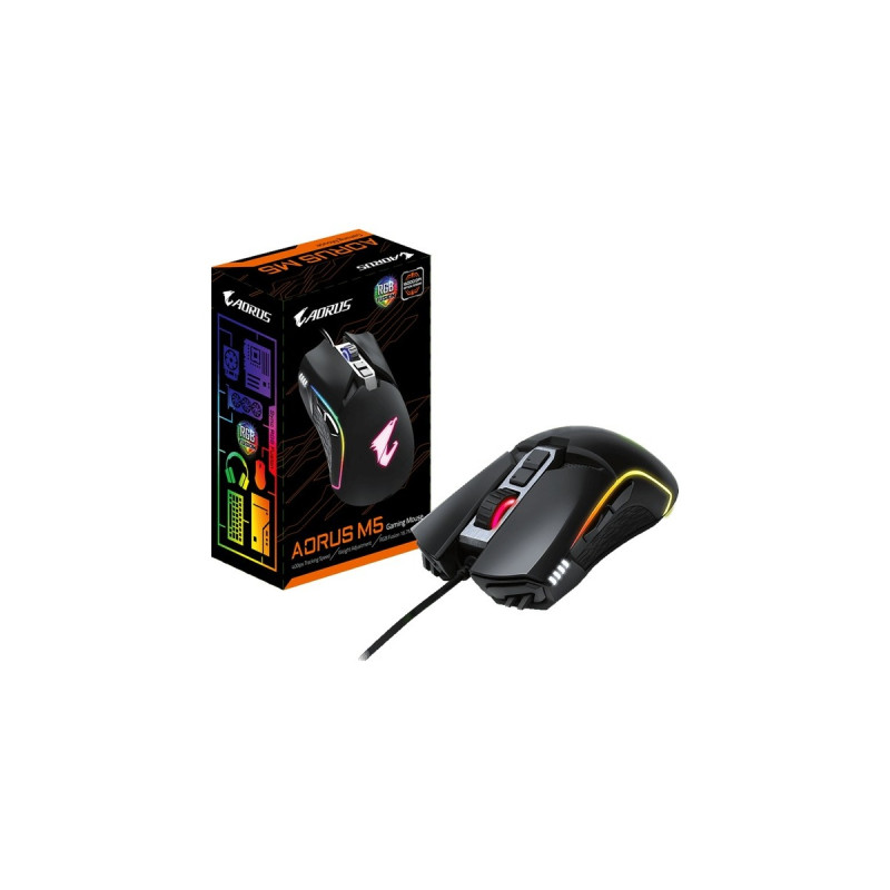GIGABYTE AORUS M5, Gaming-Maus(schwarz)