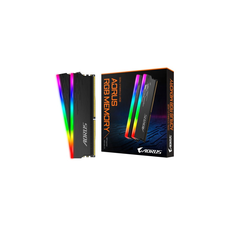 GIGABYTE DIMM 16 GB DDR4-3733 (2x 8 GB) Dual-Kit, Arbeitsspeicher(grau, GP-ARS16G37, AORUS RGB, INTEL XMP)