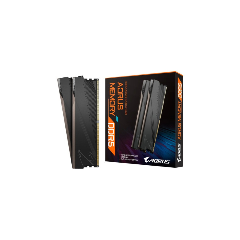 GIGABYTE DIMM 32 GB DDR5-5200 (2x 16 GB) Dual-Kit, Arbeitsspeicher(schwarz, GP-ARS32G52D5, AORUS, INTEL XMP)