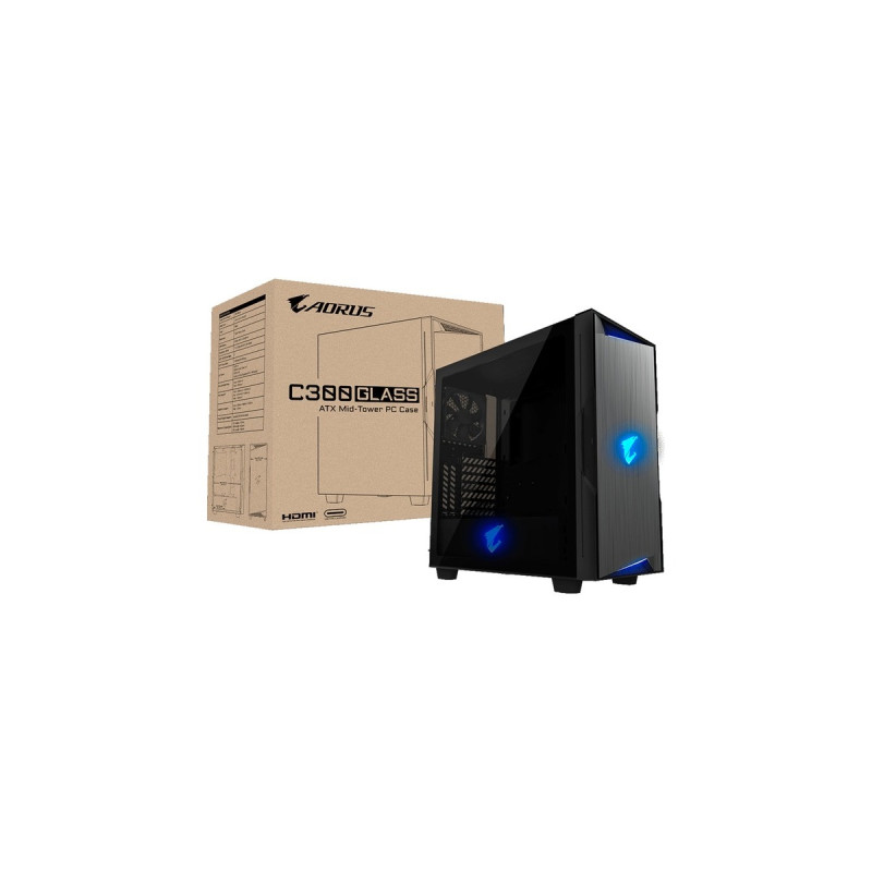 GIGABYTE GB-AC300G, Tower-Gehäuse(schwarz, Tempered Glass)