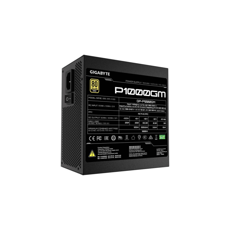 GIGABYTE GP-P1000GM 1000W, PC-Netzteil(schwarz, 6x PCIe, Kabel-Management, 1000 Watt, Outlet)