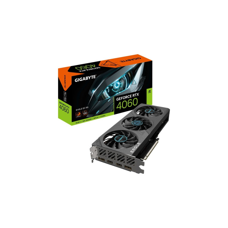 GIGABYTE GeForce RTX 4060 EAGLE OC, Grafikkarte(DLSS 3, 2x DisplayPort, 2x HDMI 2.1)