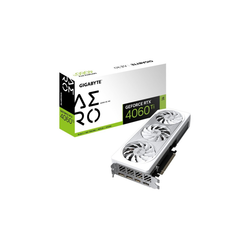 GIGABYTE GeForce RTX 4060 Ti AERO OC 8G, Grafikkarte(DLSS 3, 2x DisplayPort, 2x HDMI 2.1)