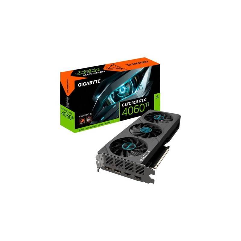 GIGABYTE GeForce RTX 4060 Ti EAGLE OC ICE 8G, Grafikkarte(DLSS 3, 2x DisplayPort, 2x HDMI 2.1)