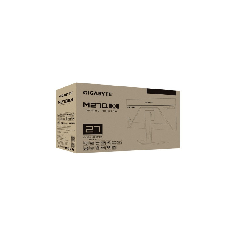 GIGABYTE M27Q X, Gaming-Monitor(69 cm (27 Zoll), schwarz, QHD, IPS, HDR, 240Hz Panel, Outlet)