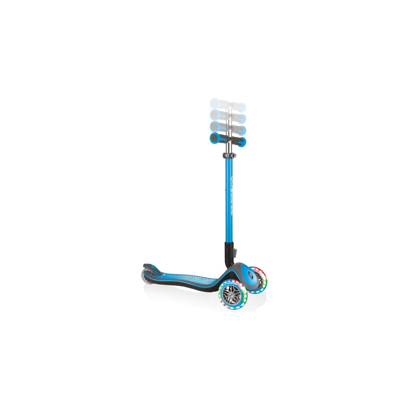 GLOBBER Elite Deluxe mit Leuchtrollen, Scooter(hellblau, Outlet)