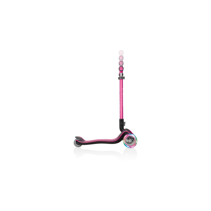 GLOBBER Elite Deluxe mit Leuchtrollen, Scooter(pink/schwarz)