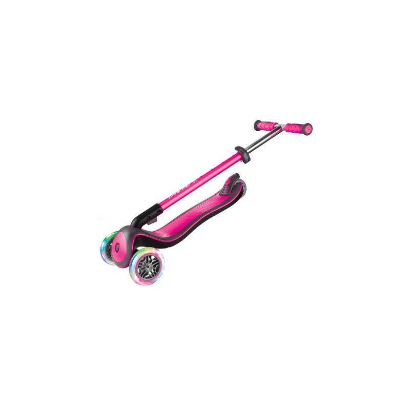 GLOBBER Elite Deluxe mit Leuchtrollen, Scooter(pink/schwarz)