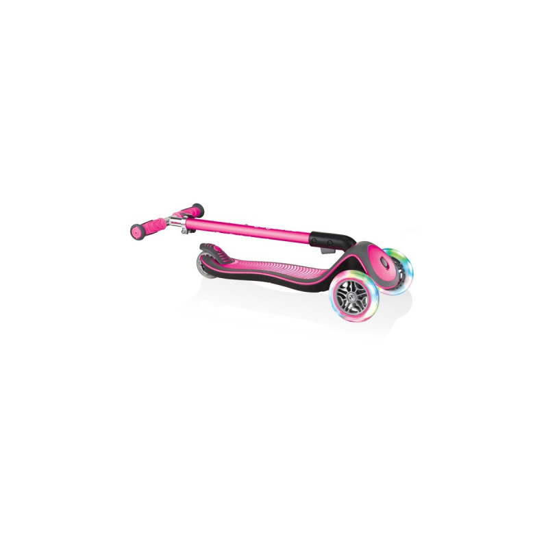 GLOBBER Elite Deluxe mit Leuchtrollen, Scooter(pink/schwarz)