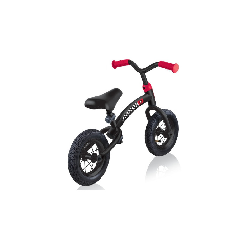GLOBBER Go Bike Air, Laufrad(schwarz/rot, mit Luftreifen)
