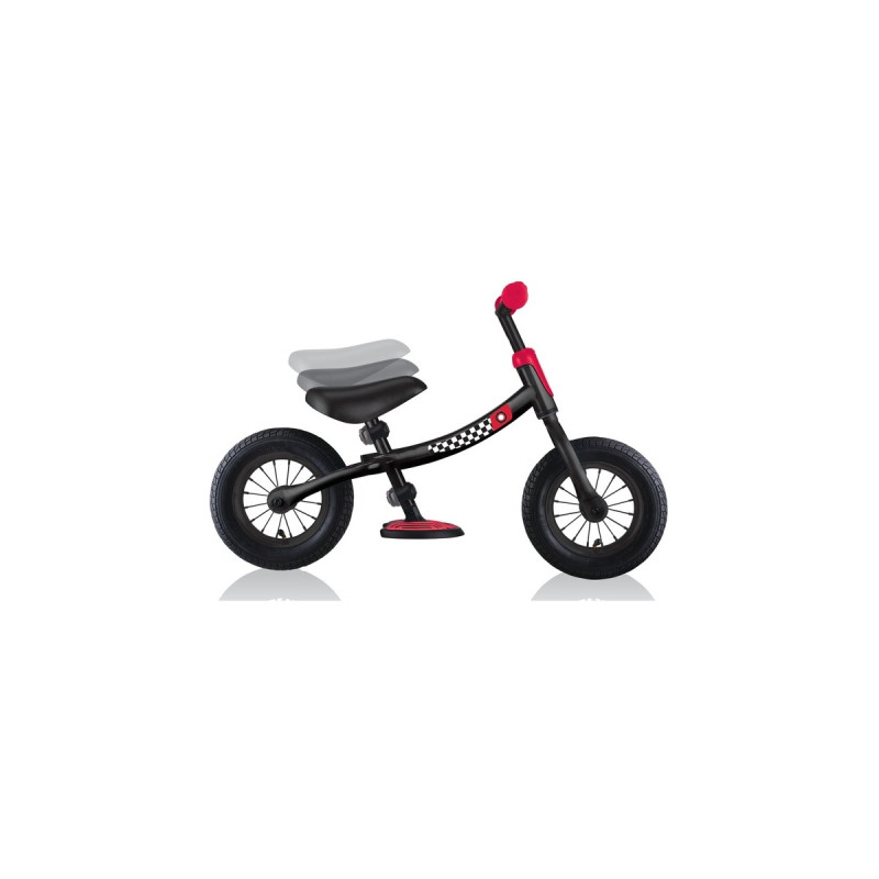 GLOBBER Go Bike Air, Laufrad(schwarz/rot, mit Luftreifen)