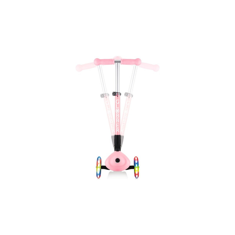 GLOBBER Junior Foldable Fantasy Lights, Scooter(rosa, pastellrosa-Flowers)