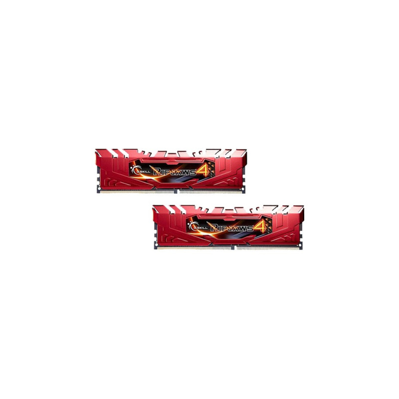 G.Skill DIMM 16 GB DDR4-2400 (2x 8 GB) Dual-Kit, Arbeitsspeicher(rot, F4-2400C15D-16GRR, Ripjaws 4 Red, INTEL XMP)