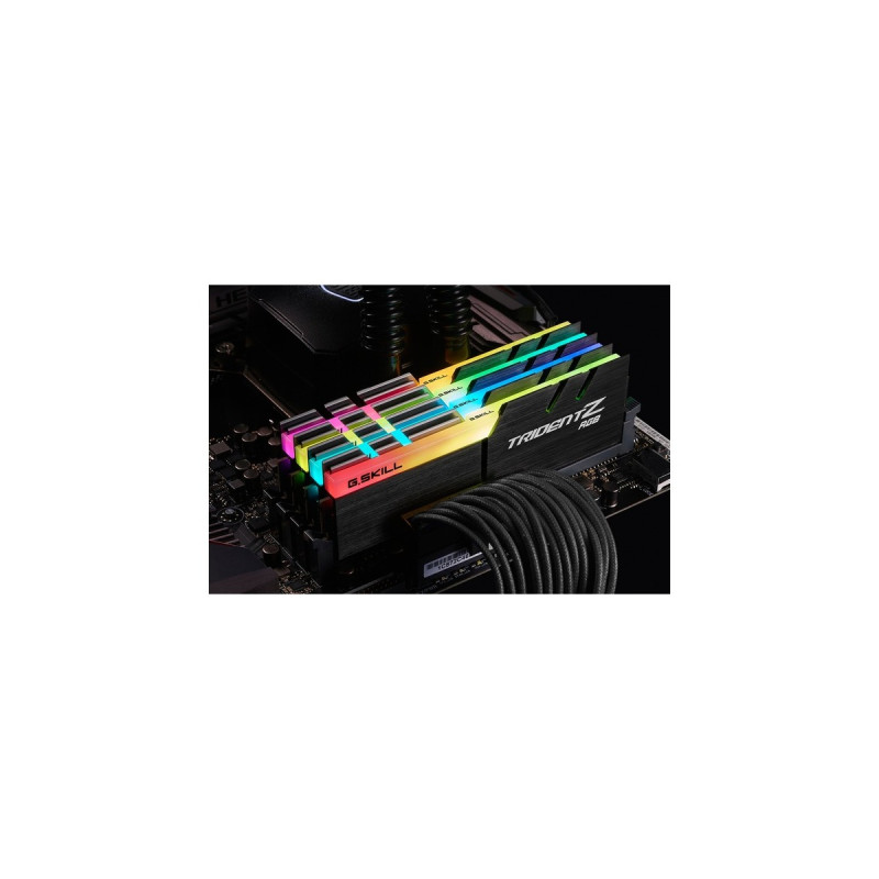 G.Skill DIMM 64 GB DDR4-3200 (4x 16 GB) Quad-Kit, Arbeitsspeicher(schwarz, F4-3200C16Q-64GTZR, Trident Z RGB, INTEL XMP)