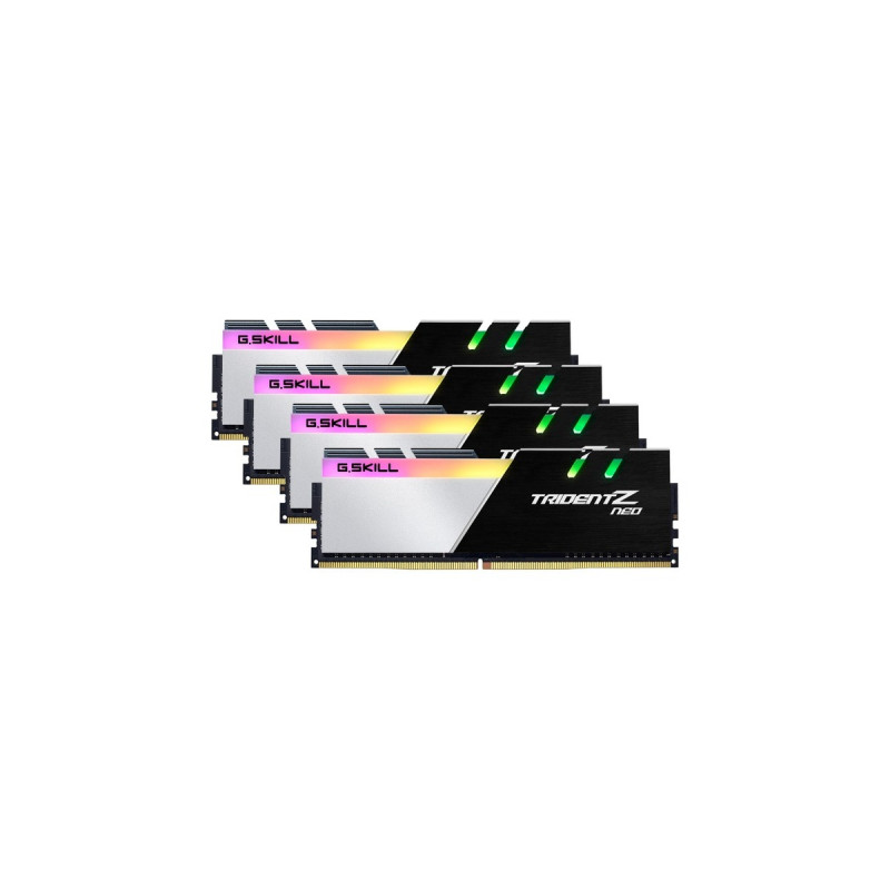 G.Skill DIMM 64 GB DDR4-3600 (4x 16 GB) Quad-Kit, Arbeitsspeicher(schwarz/silber, F4-3600C18Q-64GTZN, Trident Z Neo, INTEL XMP)