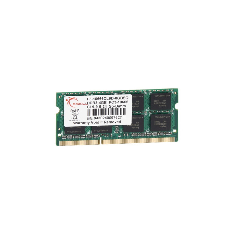 G.Skill SO-DIMM 4 GB DDR3-1333, für MacBook Pro/iMac , Arbeitsspeicher(F3-10666CL9S-4GBSQ, SQ, Retail)