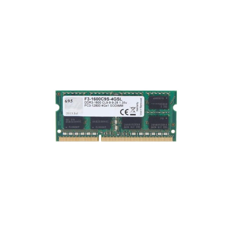 G.Skill SO-DIMM 4 GB DDR3-1600, Arbeitsspeicher(F3-1600C9S-4GSL)