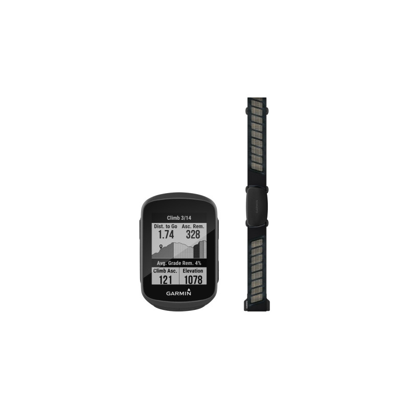 Garmin Edge 130 Plus Herzfrequenz Bundle, Fahrradcomputer(schwarz, inkl. HRM-Dual Herzfrequenz-Brustgurt)