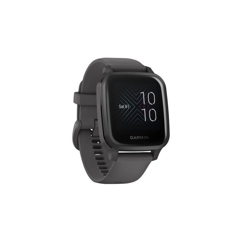 Garmin Venu Sq, Smartwatch(dunkelgrau, Schieferfarbenes Silikonarmband)