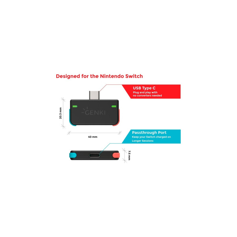 Genki Audio Neon, USB Audio-Interface(rot/blau)