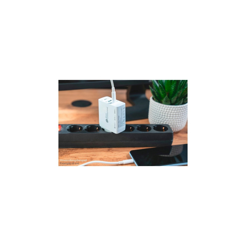 Good Connections USB-Schnellladegerät 100 Watt, 3-Port(weiß, GaN-Technologie, PD 3.0, QC 4+)