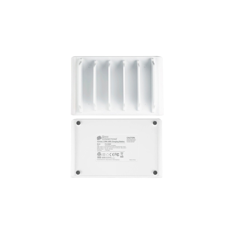 Good Connections USB-Schnellladestation 110 Watt, 10-Port(weiß, PD 3.0, QC 3.0, USB-C, USB-A)
