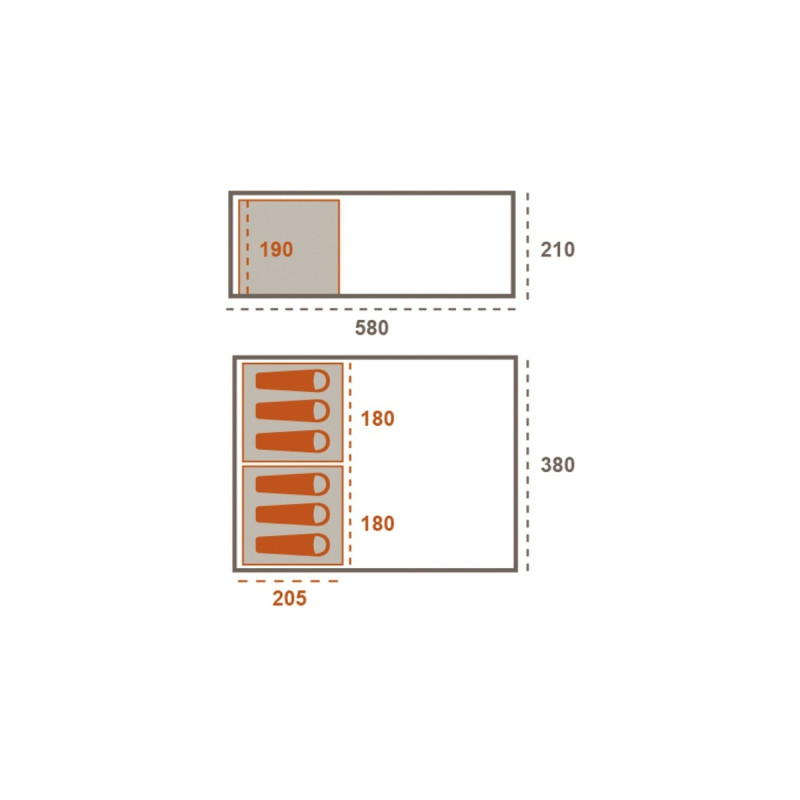 Grand Canyon Tunnelzelt DOLOMITI 6, Mojave Desert(beige, 5-6 Personen)