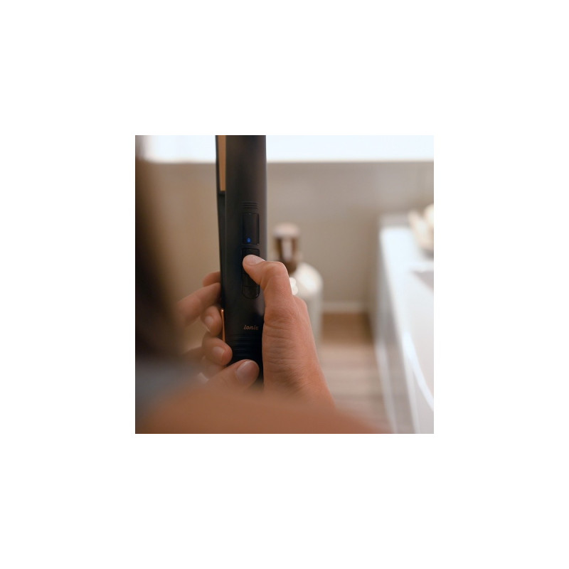 Grundig HS 7030 NaturaShine Straight & Curls, Haarglätter(schwarz/roségold)