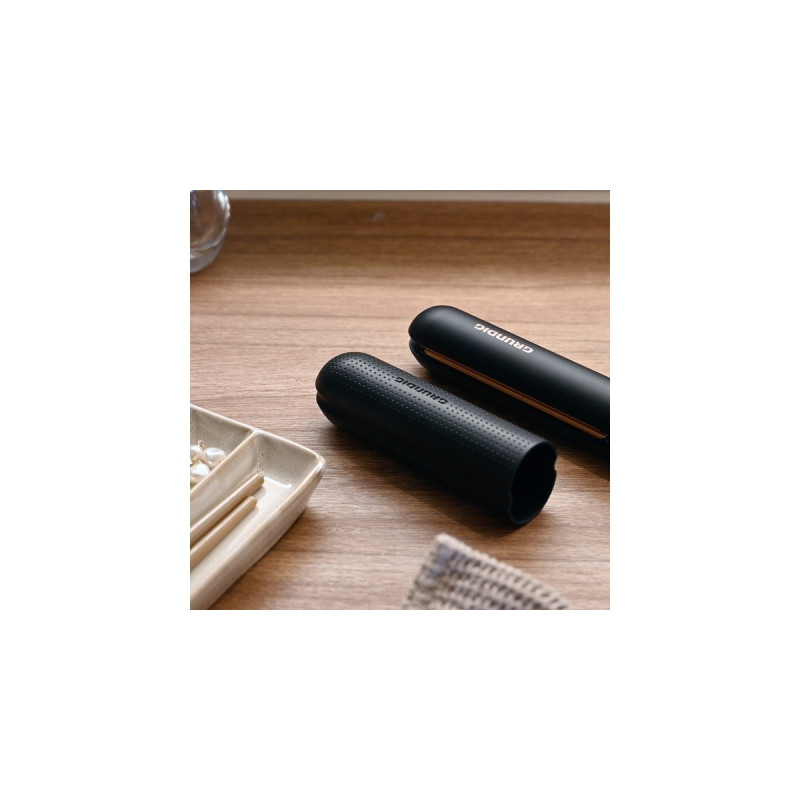 Grundig HS 7030 NaturaShine Straight & Curls, Haarglätter(schwarz/roségold)