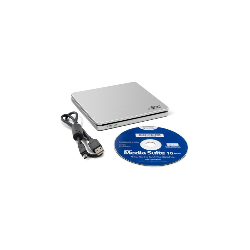 HLDS GP70NS50 SLIM, externer DVD-Brenner(silber, extern, USB 2.0, 5,25
