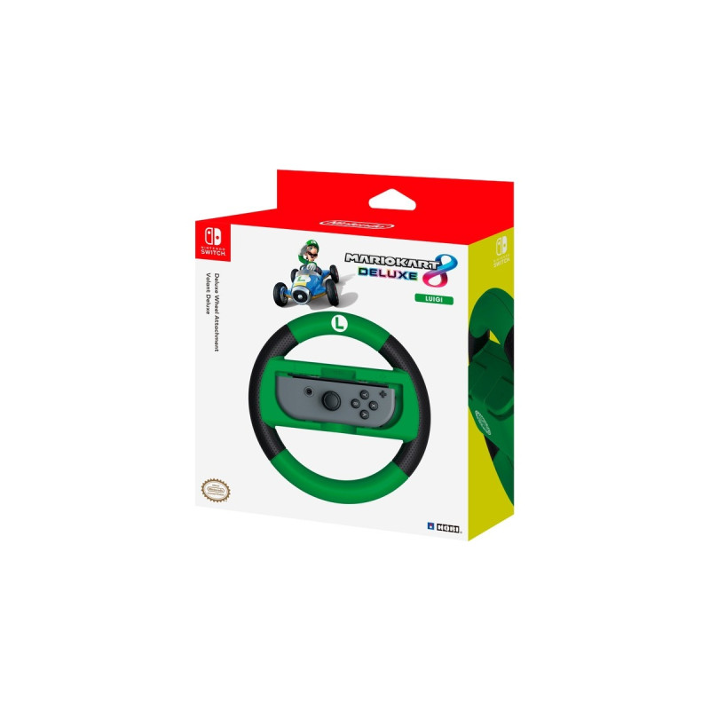 HORI Mario Kart 8 Deluxe Joy-Con Lenkrad Luigi, Halterung(grün/schwarz)