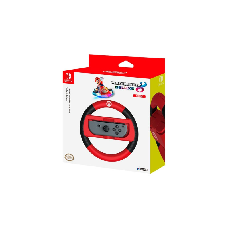 HORI Mario Kart 8 Deluxe Joy-Con Lenkrad Mario, Halterung(rot/schwarz)