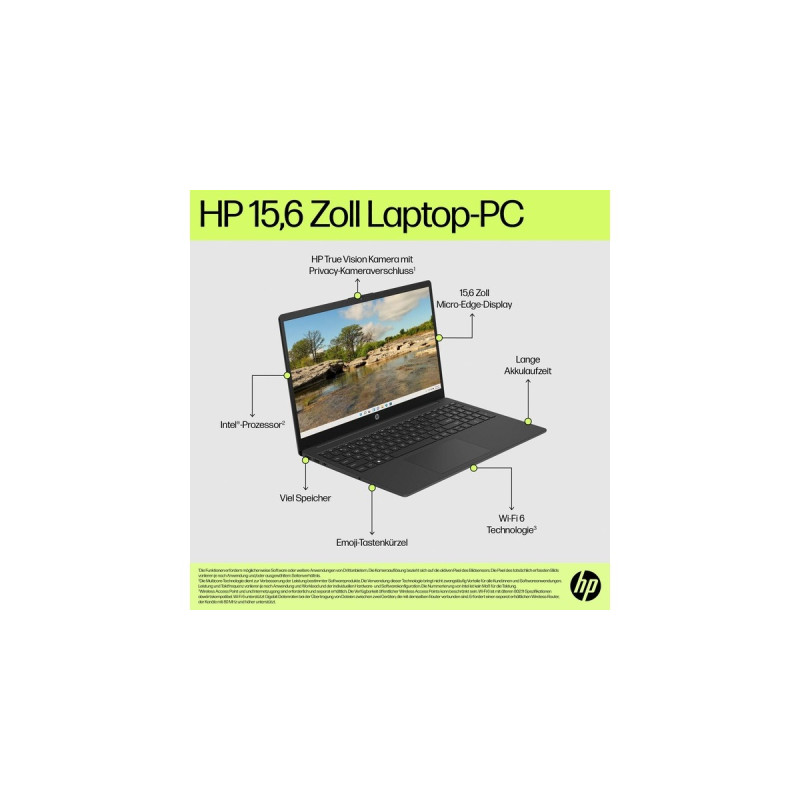 HP 15-fd0154ng, Notebook(schwarz, ohne Betriebssystem, 39.6 cm (15.6 Zoll), 512 GB SSD)