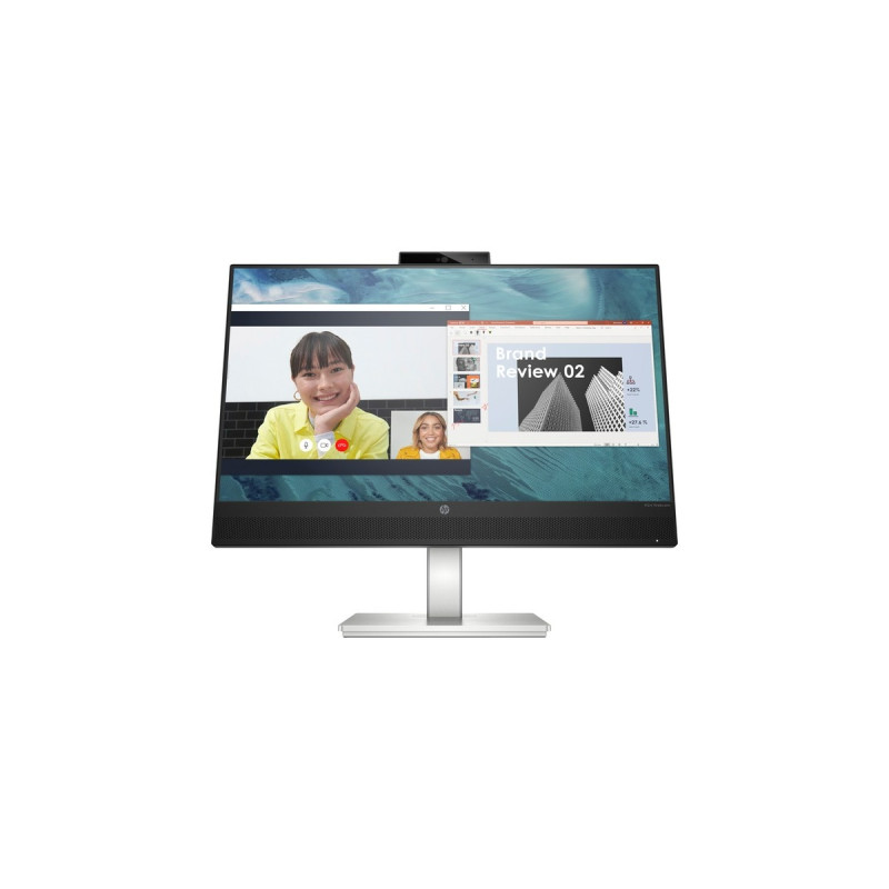 HP M24 Webcam, LED-Monitor(61 cm (24 Zoll), schwarz/silber, FullHD, IPS,AMD Free-Sync, Webcam)
