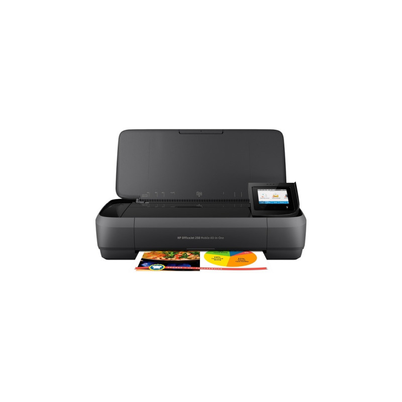 HP OfficeJet 250 Mobiler All-in-One-Drucker, Multifunktionsdrucker(schwarz, USB/WLAN, Scan, Kopie)